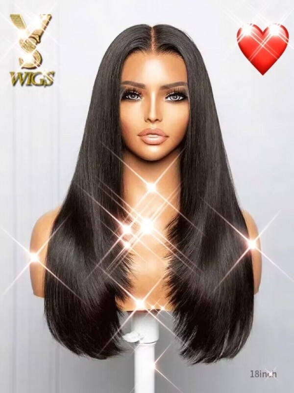 Glueless Layered 5x5 HD Lace Human Hair Wig 180% Density Bleached and Plucked, LA520