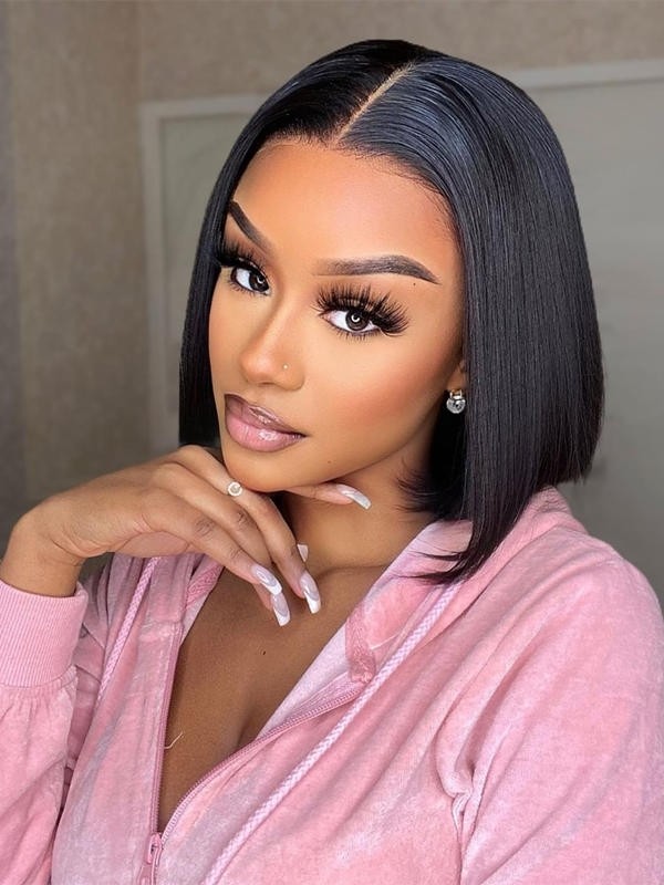 YSwigs Short Bob Wigs Straight Pre Pluck With Baby Hair 13x6 HD Lace Front Wig Glueless Lace Wig GX02083