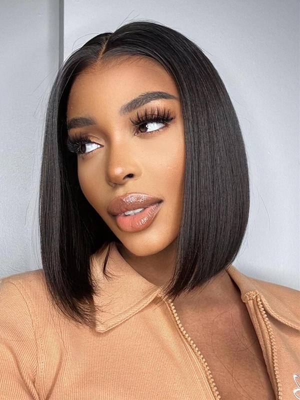 YSwigs Short Bob Wigs Straight Pre Pluck With Baby Hair 13x6 HD Lace Front Wig Glueless Lace Wig GX02083
