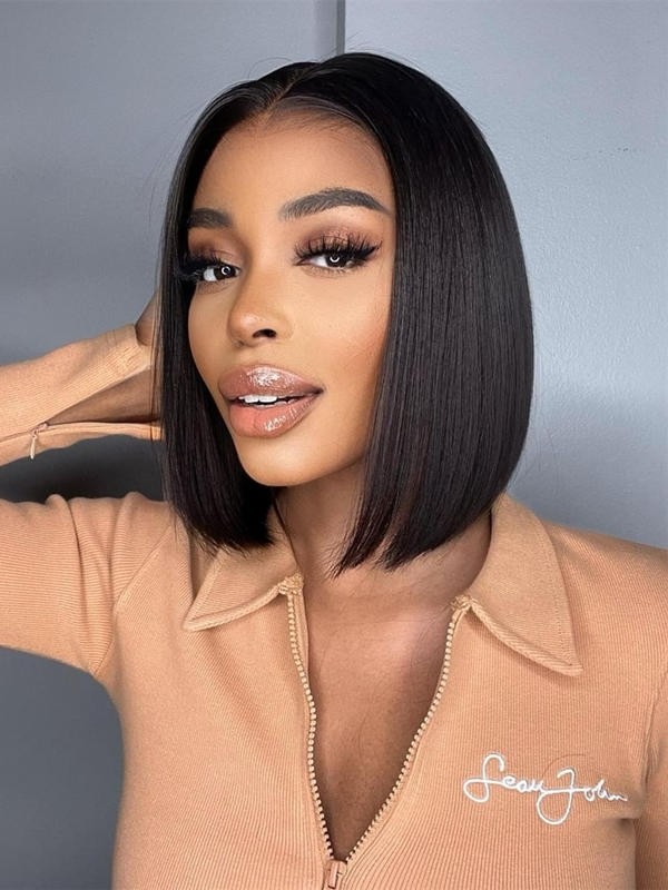 YSwigs Short Bob Wigs Straight Pre Pluck With Baby Hair 13x6 HD Lace Front Wig Glueless Lace Wig GX02083