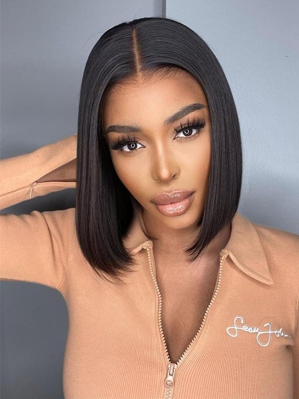 YSwigs Short Bob Wigs Straight Pre Pluck With Baby Hair 13x6 HD Lace Front Wig Glueless Lace Wig GX02083