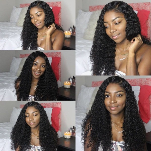 YSwigs New Water Wave Human Hair 360 Lace Frontal Wig AOB08