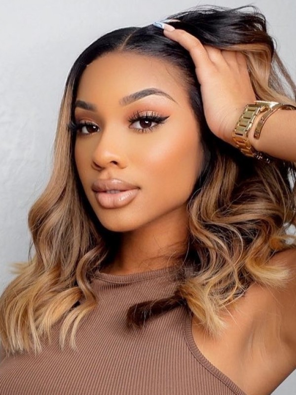 YSwigs HD Lace Wig Ombre Body Wave Pre Plucked Human Hair 360 Lace Wig