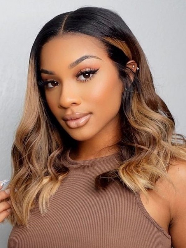 YSwigs HD Lace Wig Ombre Body Wave Pre Plucked Human Hair 360 Lace Wig