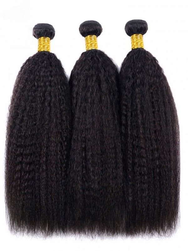 YSwigs Yaki Straight Human Hair Bundles With Closure Brazilian Hair YS313