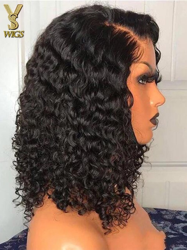 Deep Wave Bob Wig HD 13x4 Lace Front Wigs Brazilian Virgin Human Hair, YS909