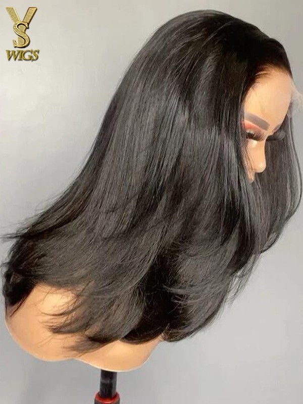 5x5 Straight Layer Cut HD Lace Closure Human Hair Wigs, YS910