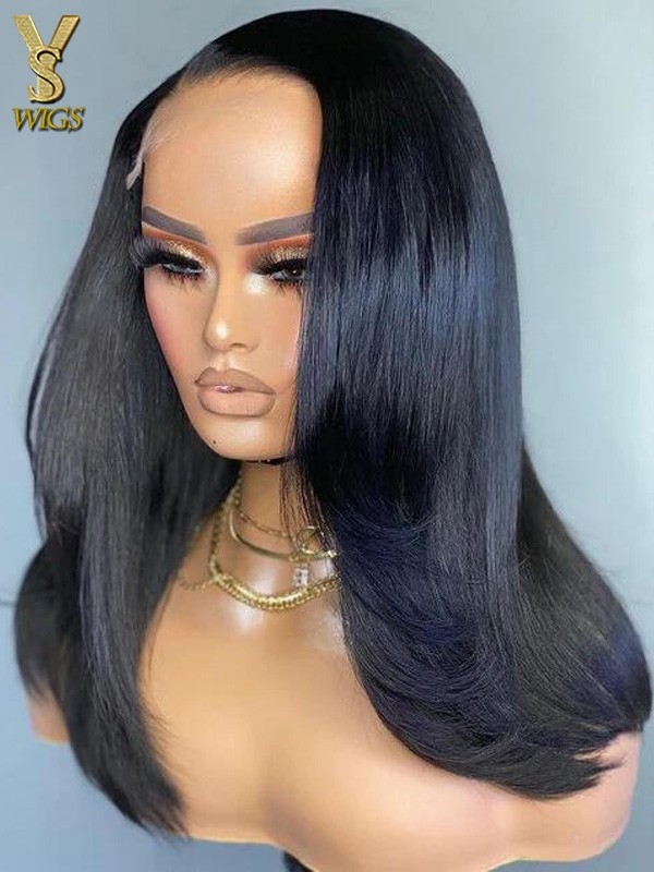 5x5 Straight Layer Cut HD Lace Closure Human Hair Wigs, YS910