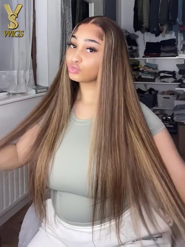 Honey Blonde Ombre Lace Front Wig Human Hair 13x4 HD Lace Frontal Wigs Human Hair Pre-Plucked