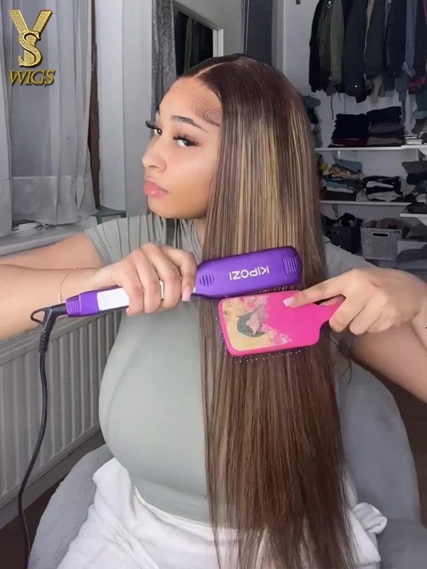 Honey Blonde Ombre Lace Front Wig Human Hair 13x4 HD Lace Frontal Wigs Human Hair Pre-Plucked