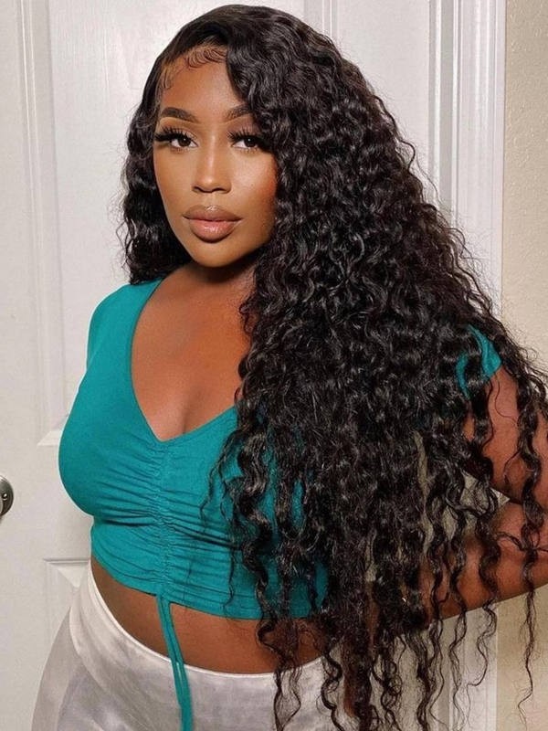 YSwigs 13x6 Undetectable HD Lace Deep Curly Virgin Brazilian Human Hair Wig CLS-9