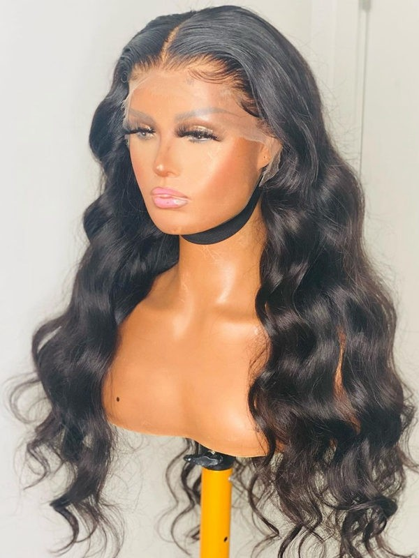 YSWIGS 150% Density Body Wave Transparent & Brown Lace Human Hair Lace Front Wig BT-1