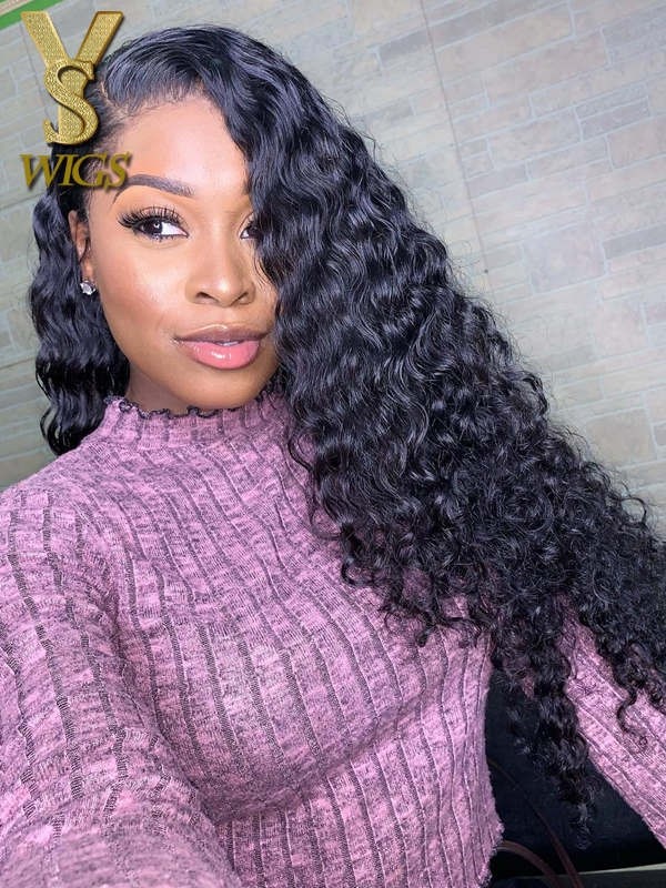 YSwigs Undetectable Dream HD Lace 150% Brazilian Virgin Human Hair Wigs Lace Front Wig Deep Wave Curly For Black Women