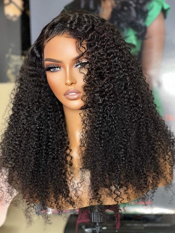 YSwigs 180% Density Undetectable Dream HD lace Virgin Brazilian Human Hair Afro Curly 360 Lace Wigs GX02071