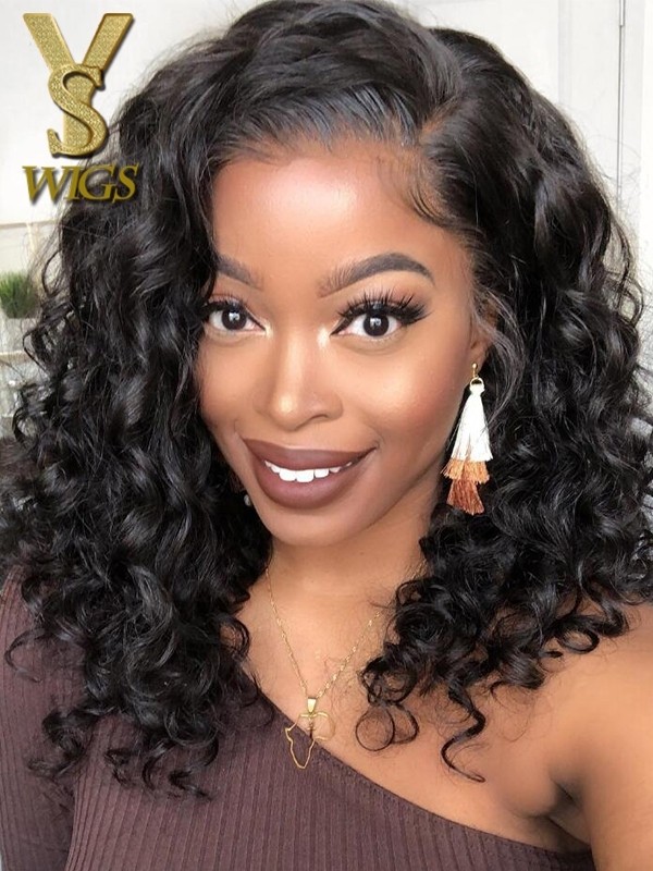 YSwigs 200% Density Undetectable Dream HD Lace 360 Lace Frontal Human Hair Wigs Bouncy Curls