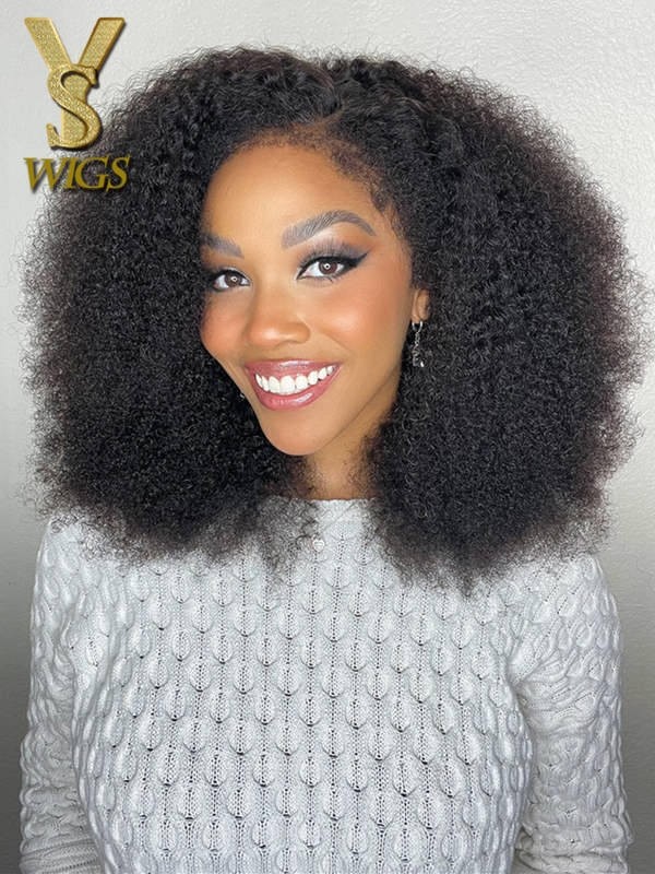 YSwigs 4C Curly Baby Hair Realistic Edges 13x4 Afro Curly HD Lace Front Wig NEW05