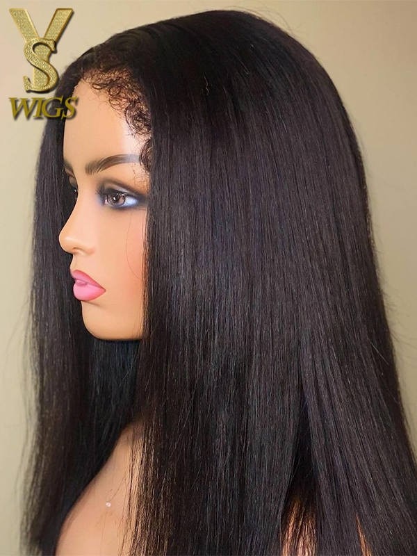 YSwigs 4C Curly Baby Hair Realistic Edges 13x4 Straight HD Lace Front Wig NEW03