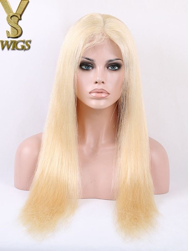 YSwigs #613 Blonde Full Lace Brazilian Virgin Hair Human Hair Wigs With Baby Hair