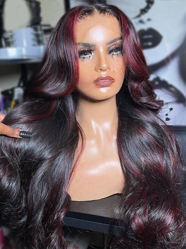 YSWIGS 99j Body Wave HD Lace Human Hair Lace Front Wig With Pre-plucked BT-17