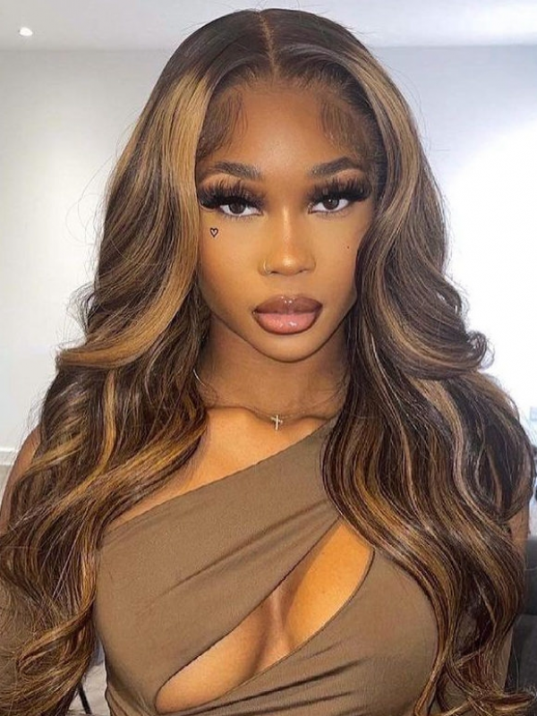 YSWIGS Affordable 13X6 HD Lace Wig Highlight Wave With Pre-plucked PRE07