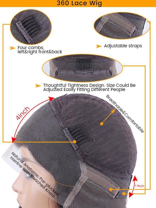 YSWIGS Highlight Body Wave 360 HD Lace Human Hair Lace Front Wig BT-12