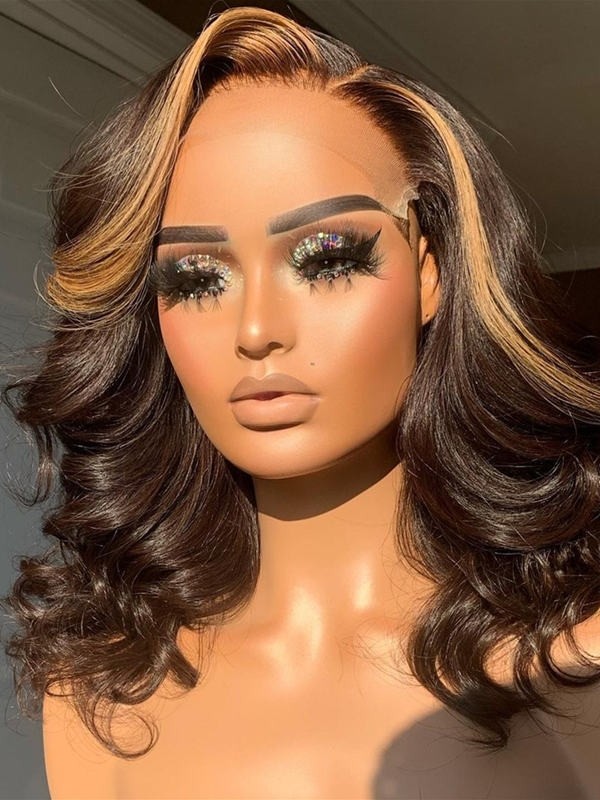 YSWIGS Highlight Body Wave 360 HD Lace Human Hair Lace Front Wig BT-12
