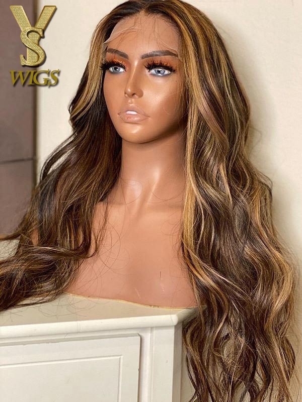 YSwigs Ombre Loose Wave Undetectable Dream HD lace Pre Plucked Human Hair 360 Lace Wig GX001