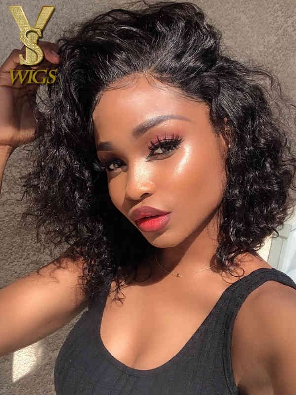 YSwigs Undetectable Dream HD Lace Natural Wave Lace Front Wig Bob Style Human Hair Wigs