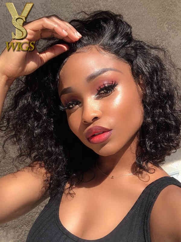 YSwigs Undetectable Dream HD Lace Natural Wave Lace Front Wig Bob Style Human Hair Wigs