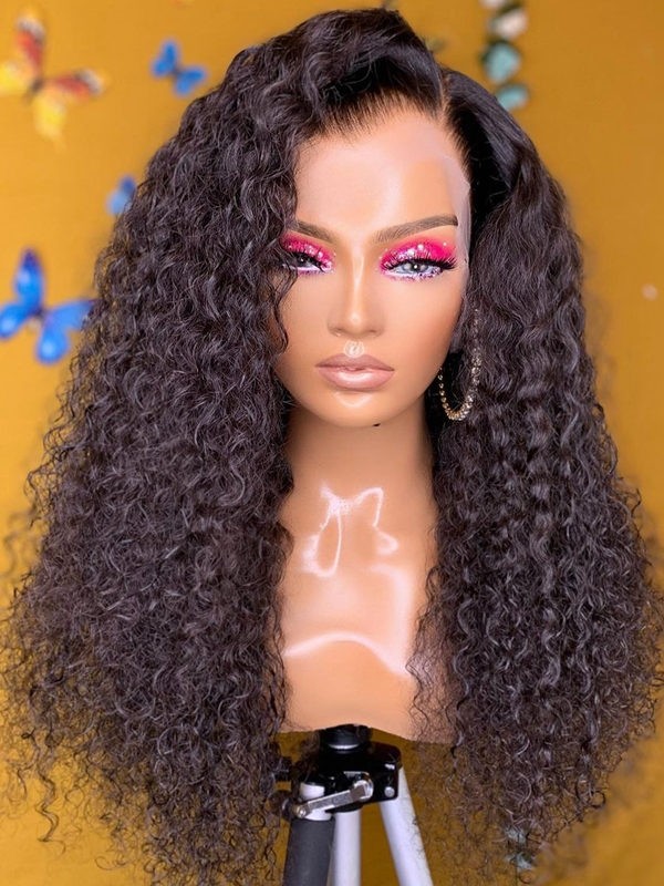YSwigs Pre Plucked Brazilian Undetectable Dream HD Lace Human Hair Kinky Curly 13x6 Lace Front Wigs GX110