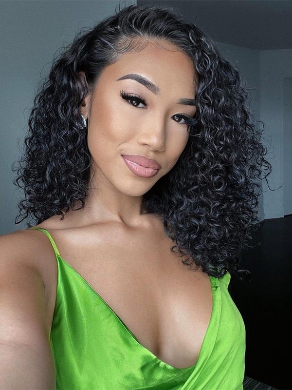 YSwigs Pre Plucked High Quality Curly Bob HD Lace Front Wig YS818