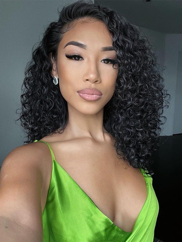 YSwigs Pre Plucked High Quality Curly Bob HD Lace Front Wig YS818