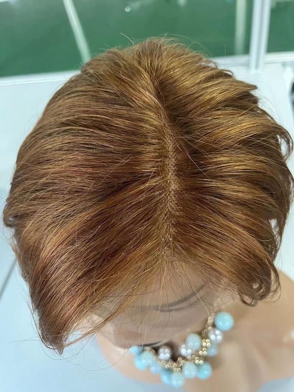 YSwigs Short Human Hair Wigs Pixie Cut Straight Remy Brazilian Hair for Black Women C-part Lace Wig Cheap Wig WW06