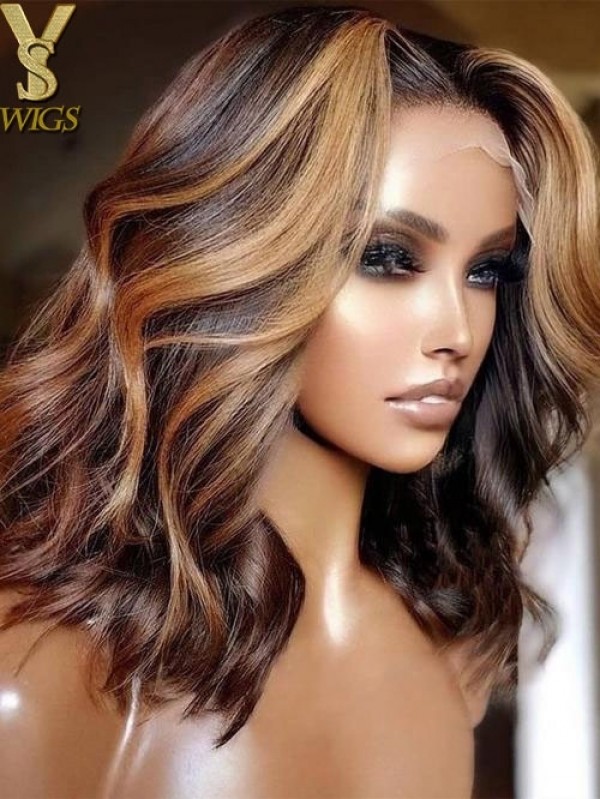 YSwigs Undetectable Dream HD Lace Natural Wave Short Bob Style Lace Front Human Hair Wig GX009