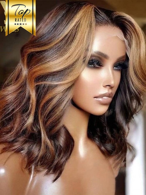 YSwigs Undetectable Dream HD Lace Natural Wave Short Bob Style Lace Front Human Hair Wig GX009