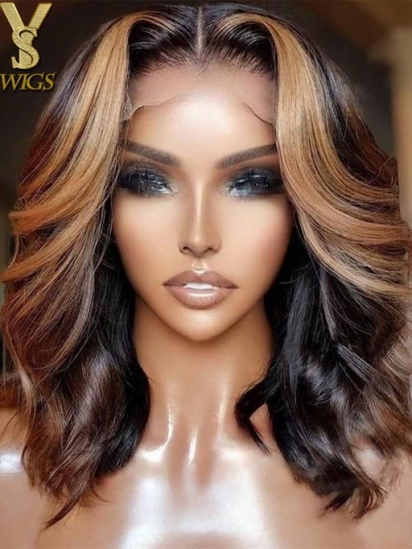 YSwigs Undetectable Dream HD Lace Natural Wave Short Bob Style Lace Front Human Hair Wig GX009